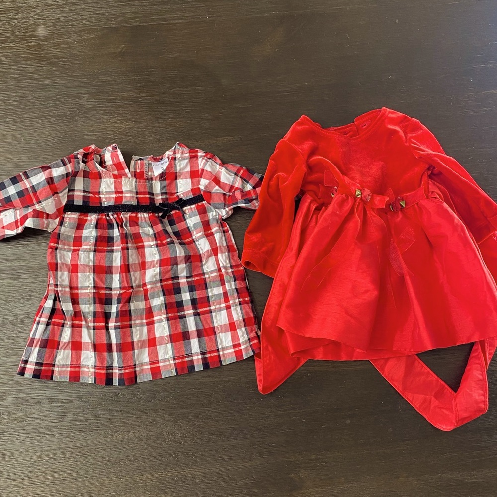 Little girl Christmas dress bundle size 0-3mos